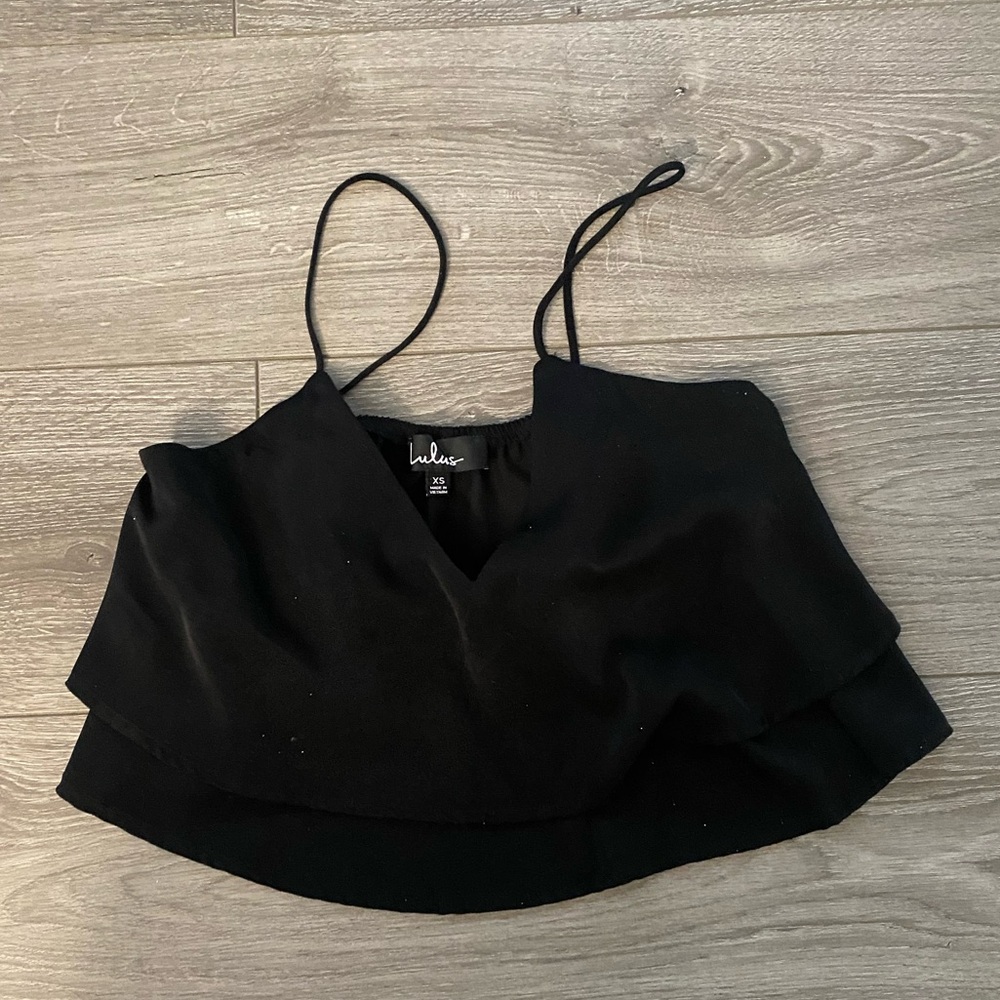 Lulus Black Spaghetti Strap Crop Tank
